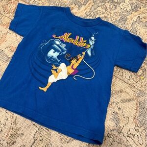 Vintage Disney Aladdin Kids Size 7 Blue Graphic Tee